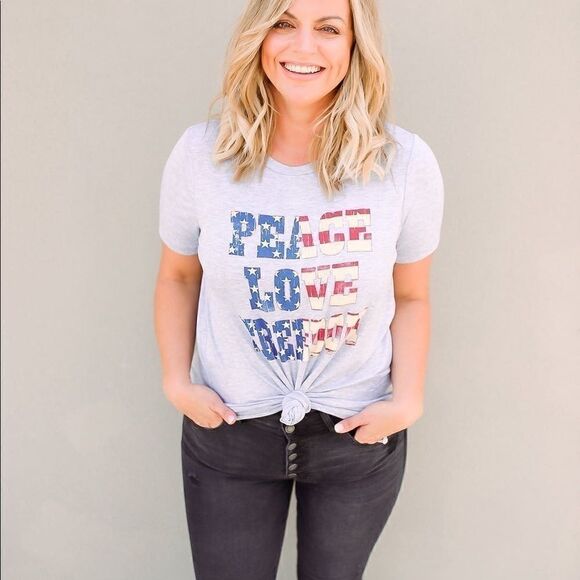 Hem & Thread Peace, Love ,Freedom -L T-shirt - Picture 1 of 6